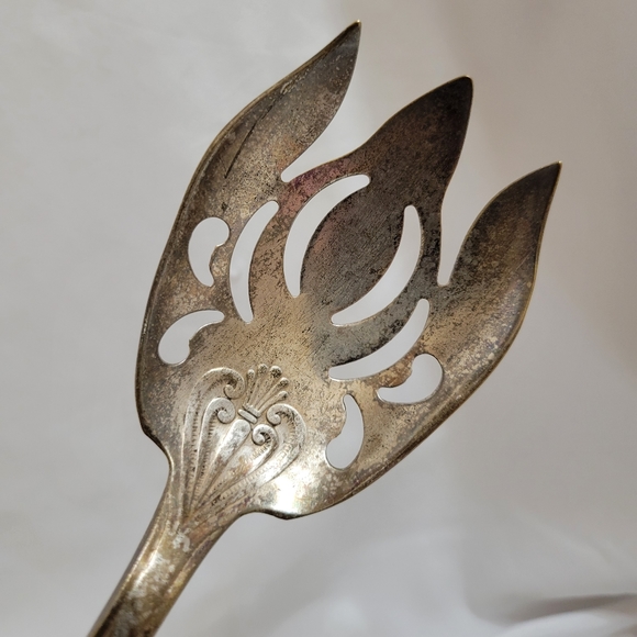 Vintage Silver Plate Ornate Salad Serving Set - Picture 6 of 8